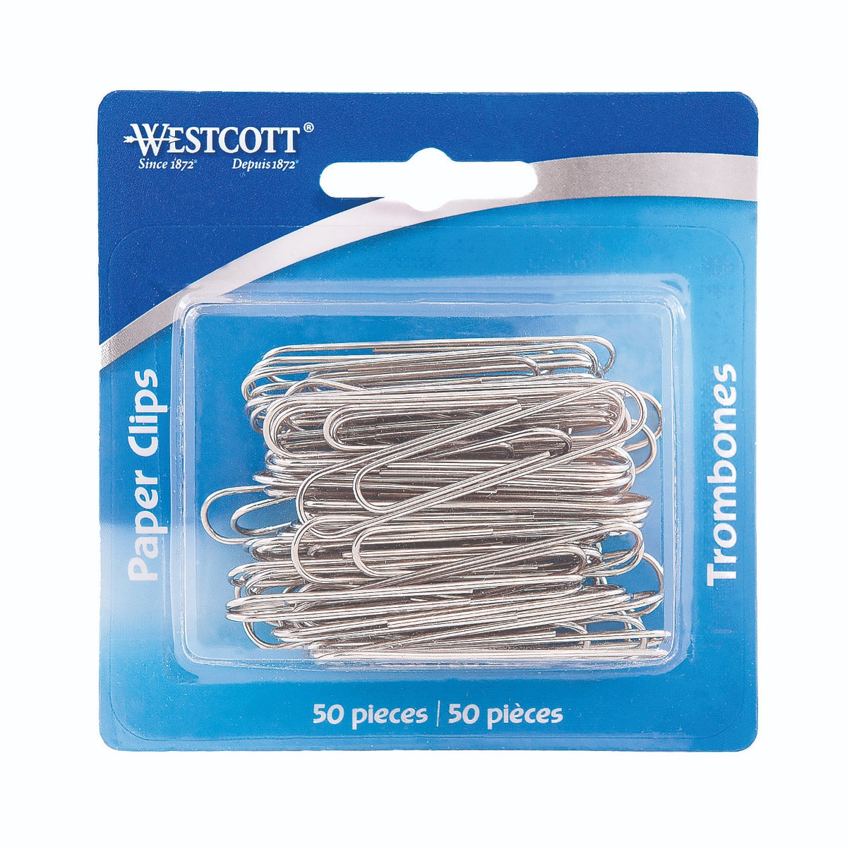 Westcott® 2" (51mm) Smooth Paper Clips, 50/card