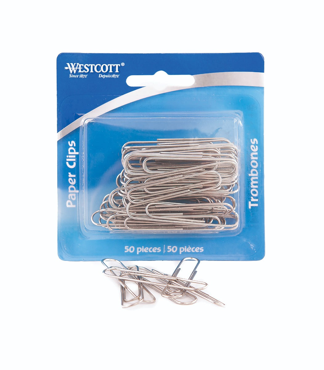 Westcott® 2" (51mm) Smooth Paper Clips, 50/card