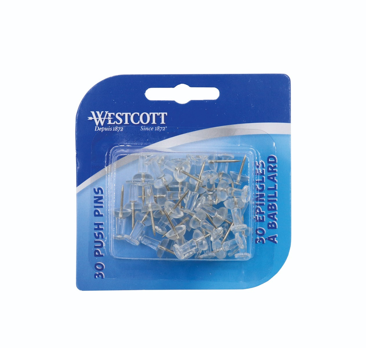 Westcott® Push Pins - Clear (03564)