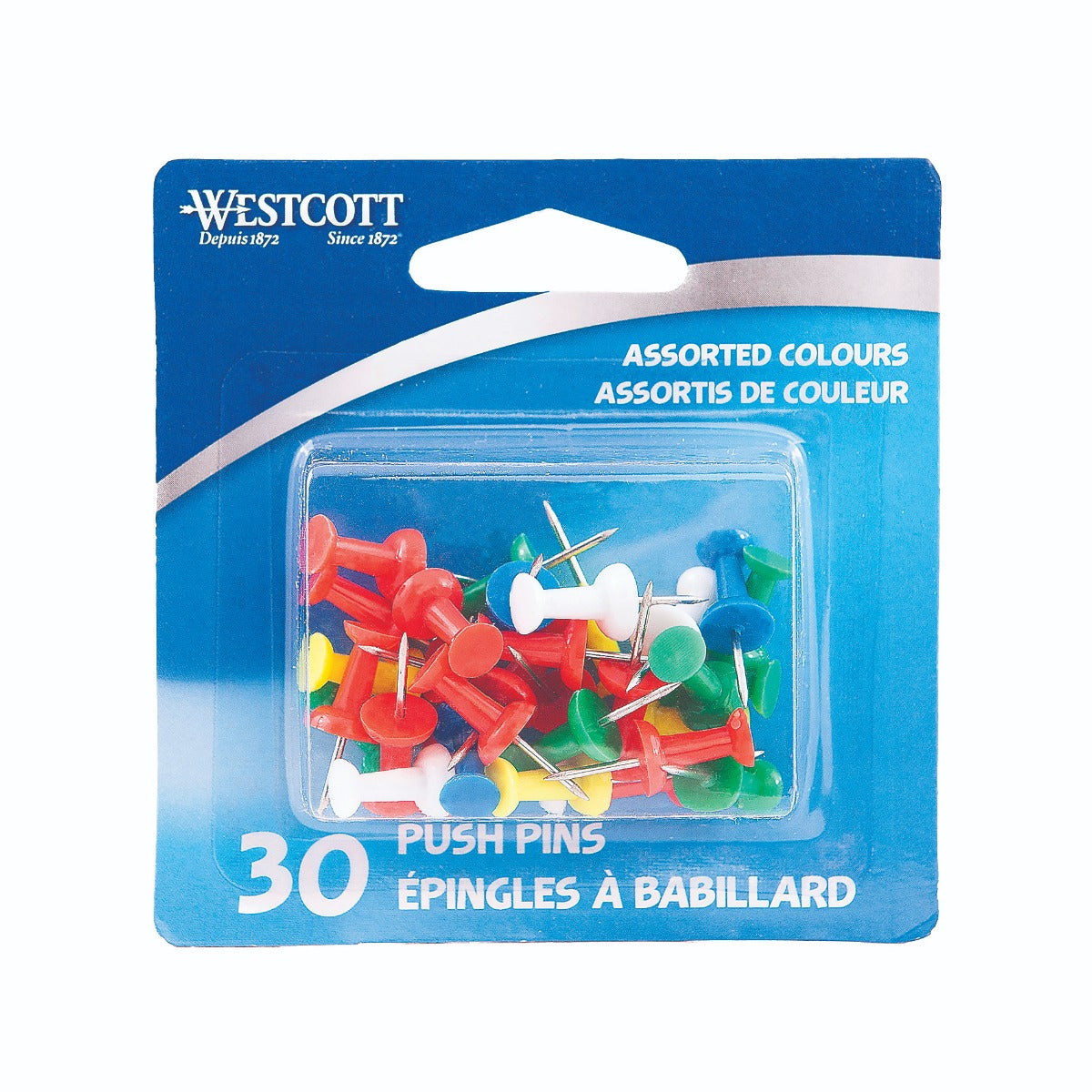 Westcott® Push Pins - Assorted Colours (11087)