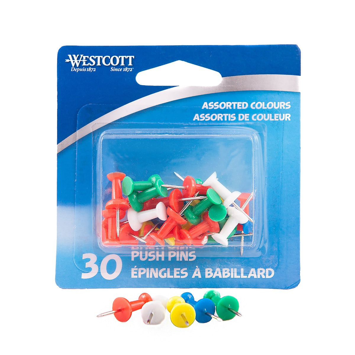 Westcott® Push Pins - Assorted Colours (11087)