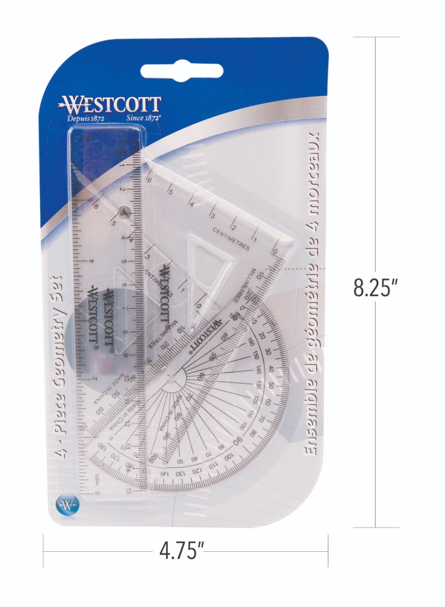 Westcott® 4 Piece Geometry Set