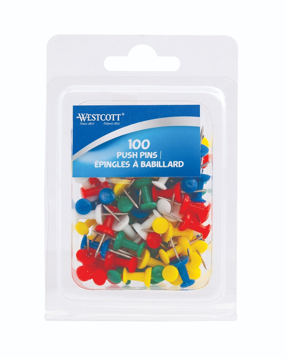 Westcott® Push Pins - Assorted Colours (11142)