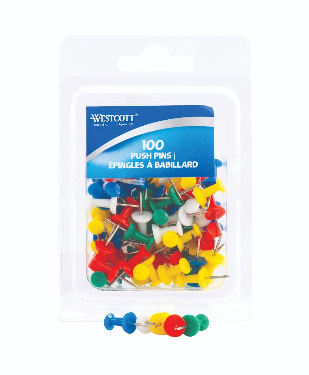 Westcott® Push Pins - Assorted Colours (11142)