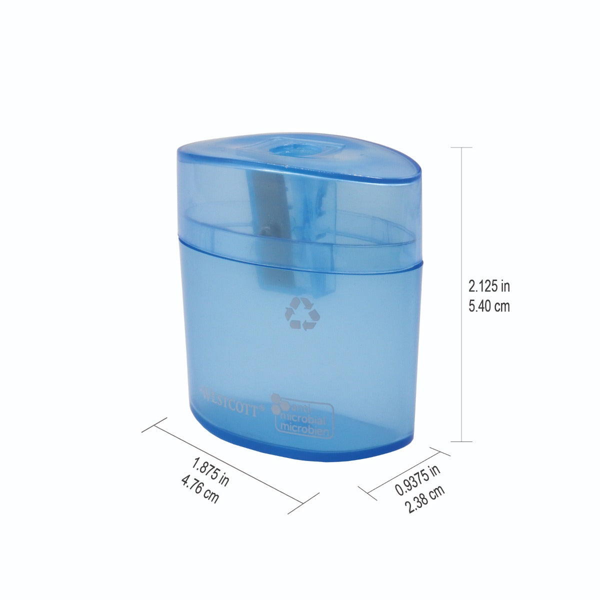 Westcott® KleenEarth® Antimicrobial Student Single-Hole Pencil Sharpener (11247)