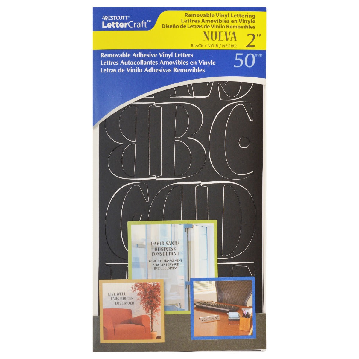 Westcott® 2" Nueva Repositionable Letters, Black