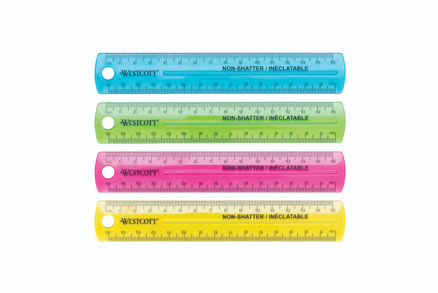 Westcott® 15cm Non-Shatter Plastic Ruler - Neon Colours