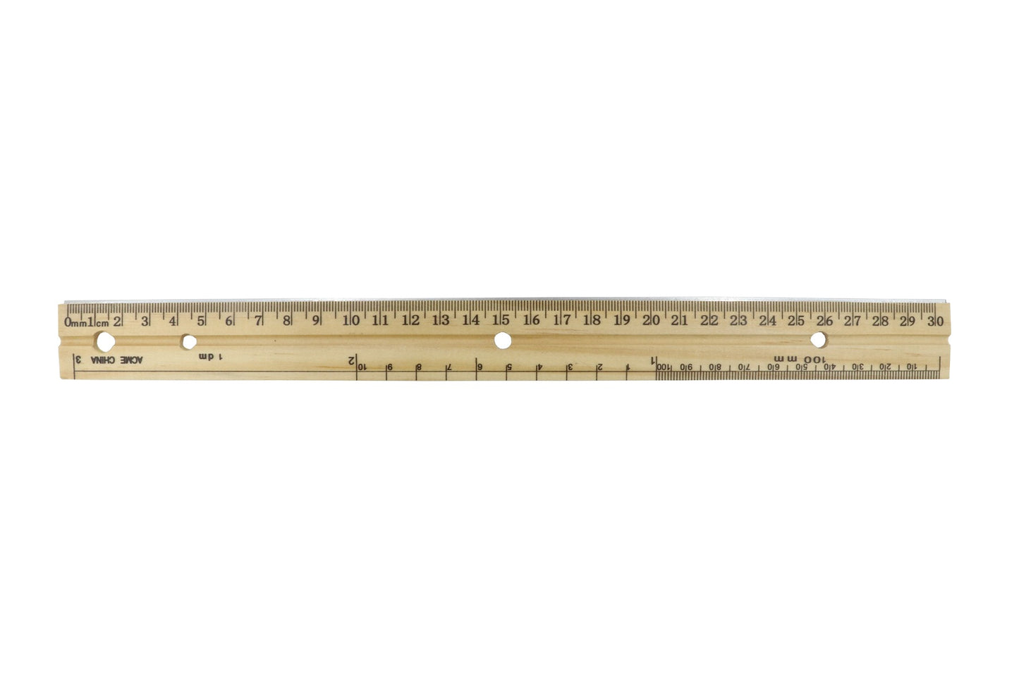 Westcott® 30cm Wooden School Ruler - Metal Edge