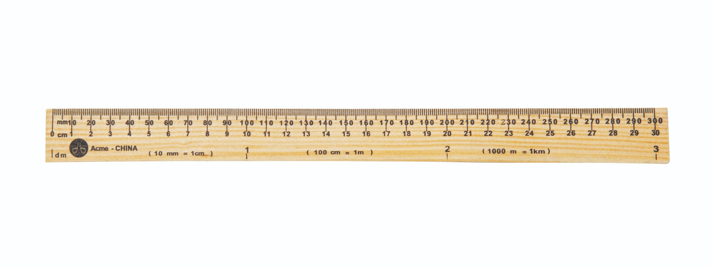 Westcott® 30cm Wooden Plain Edge Ruler - Metric Only
