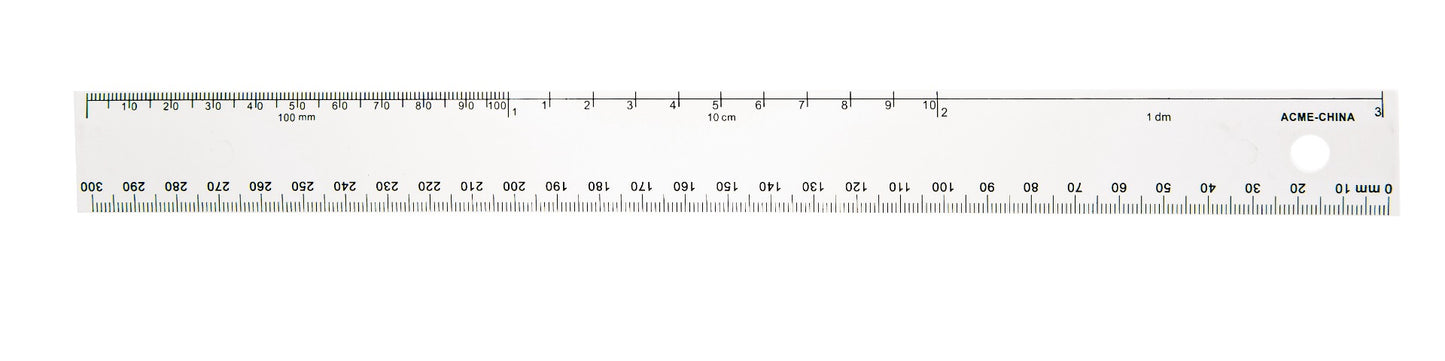 Westcott® 30cm White Plastic Ruler (46930)