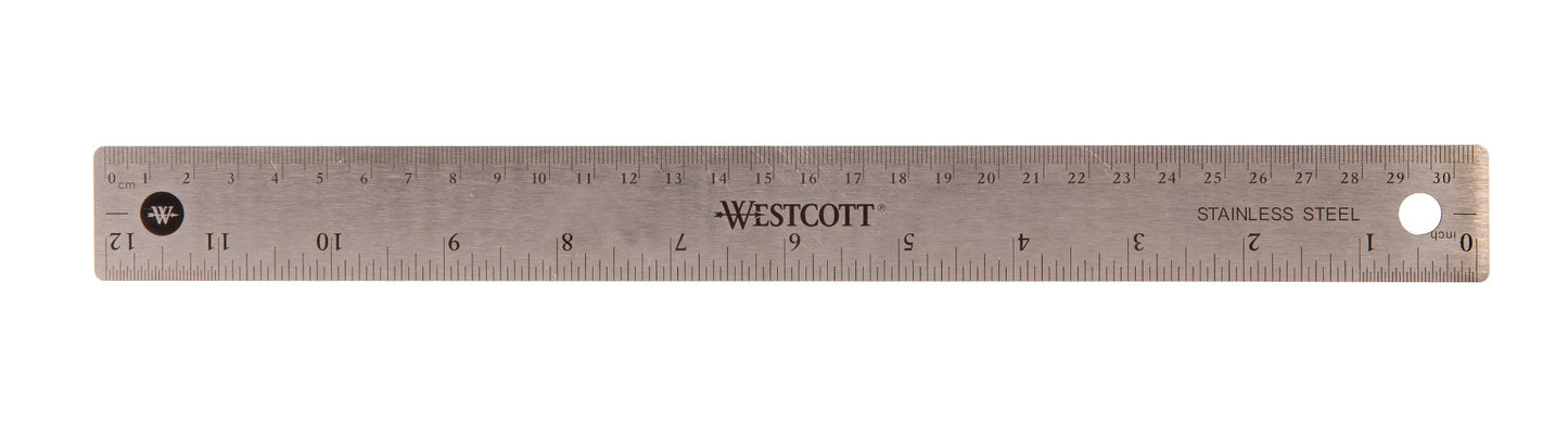 Westcott® 30cm/12" Stainless Steel Ruler