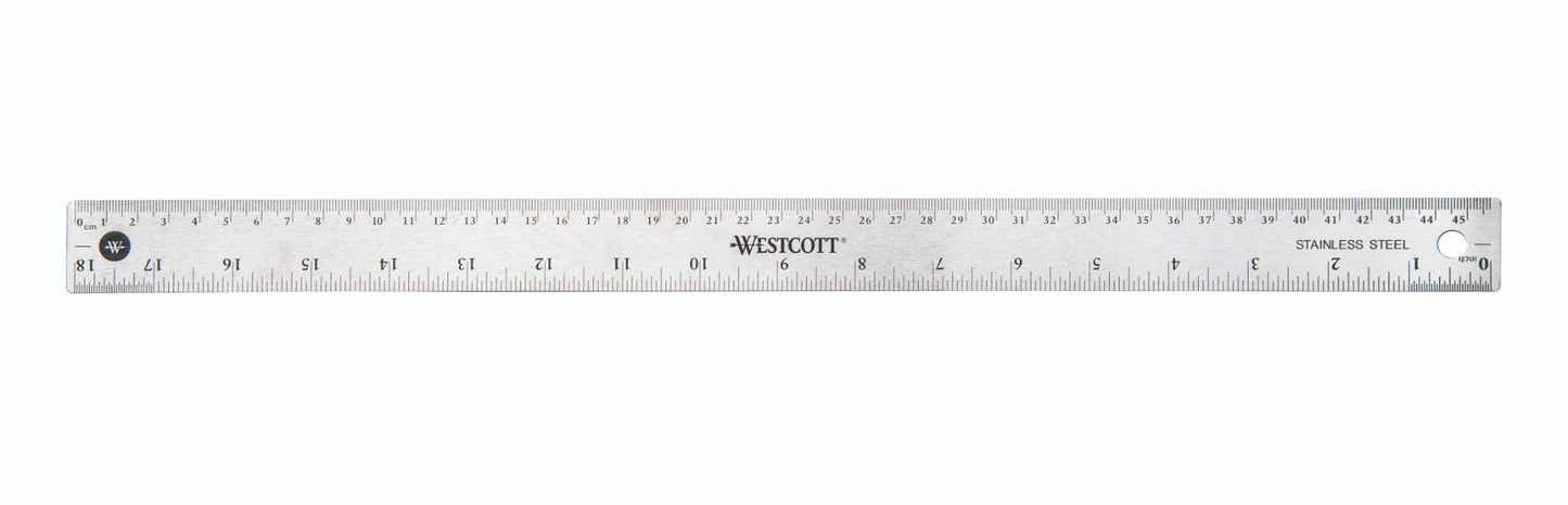 Westcott® 45cm/18" Stainless Steel Ruler