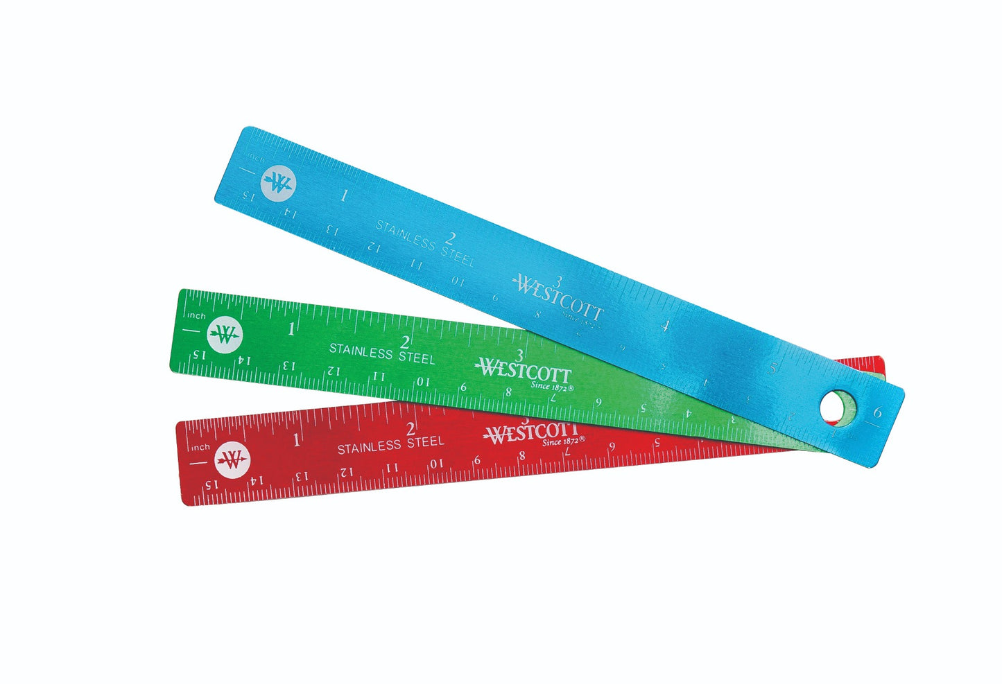 Westcott® 15cm/6" Stainless Steel Ruler, Assorted Colours