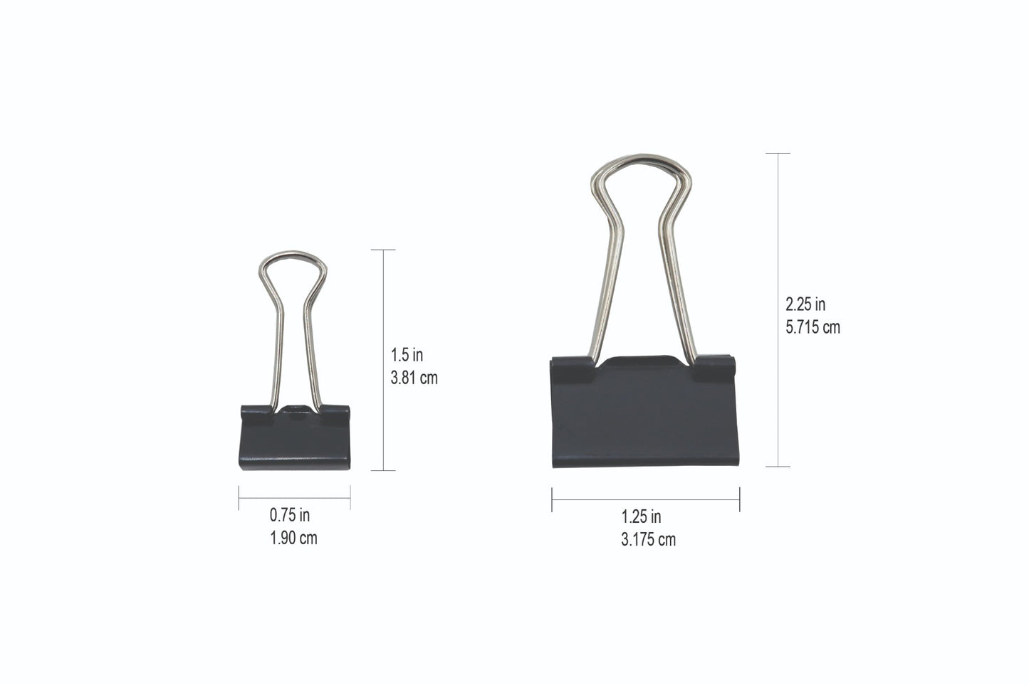 Westcott® Black Fold Back Clips Assorted Sizes, 60/tub