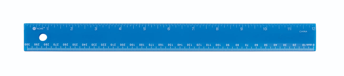 Westcott® 300mm/12" Jewel Coloured Plastic Ruler