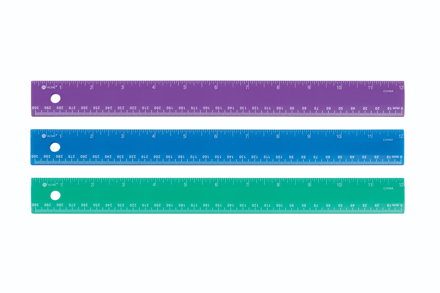 Westcott® 300mm/12" Jewel Coloured Plastic Ruler