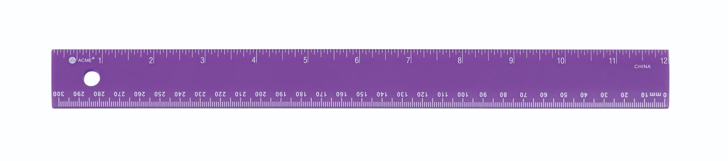Westcott® 300mm/12" Jewel Coloured Plastic Ruler