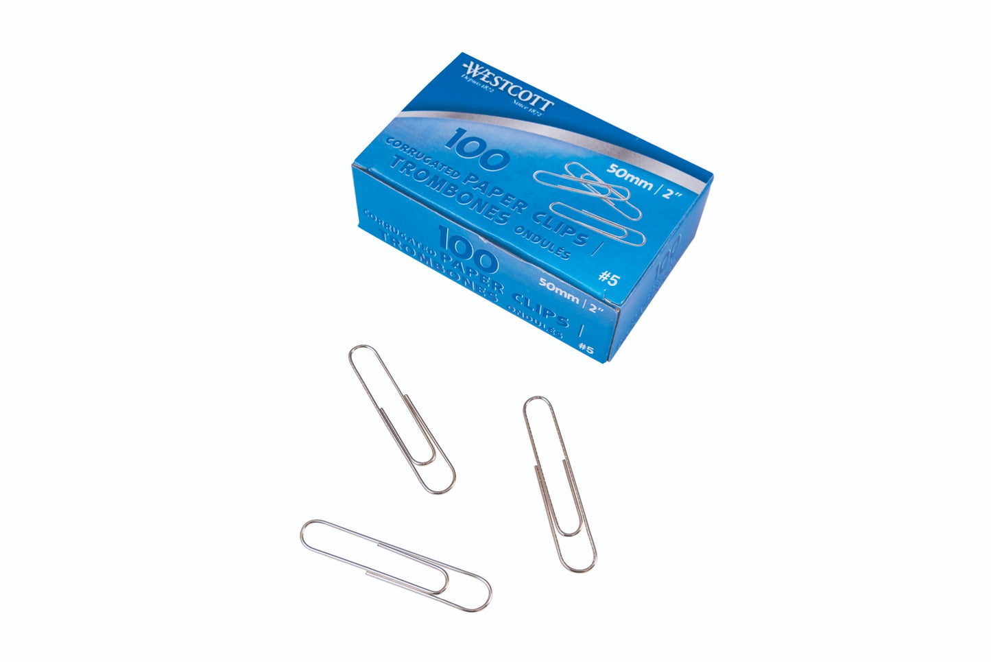 Westcott® 2" (51mm) Corrugated Paper Clips, 100/box
