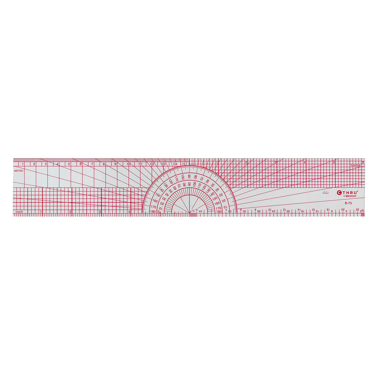 C-THRU 12" Beveled Protractor Ruler