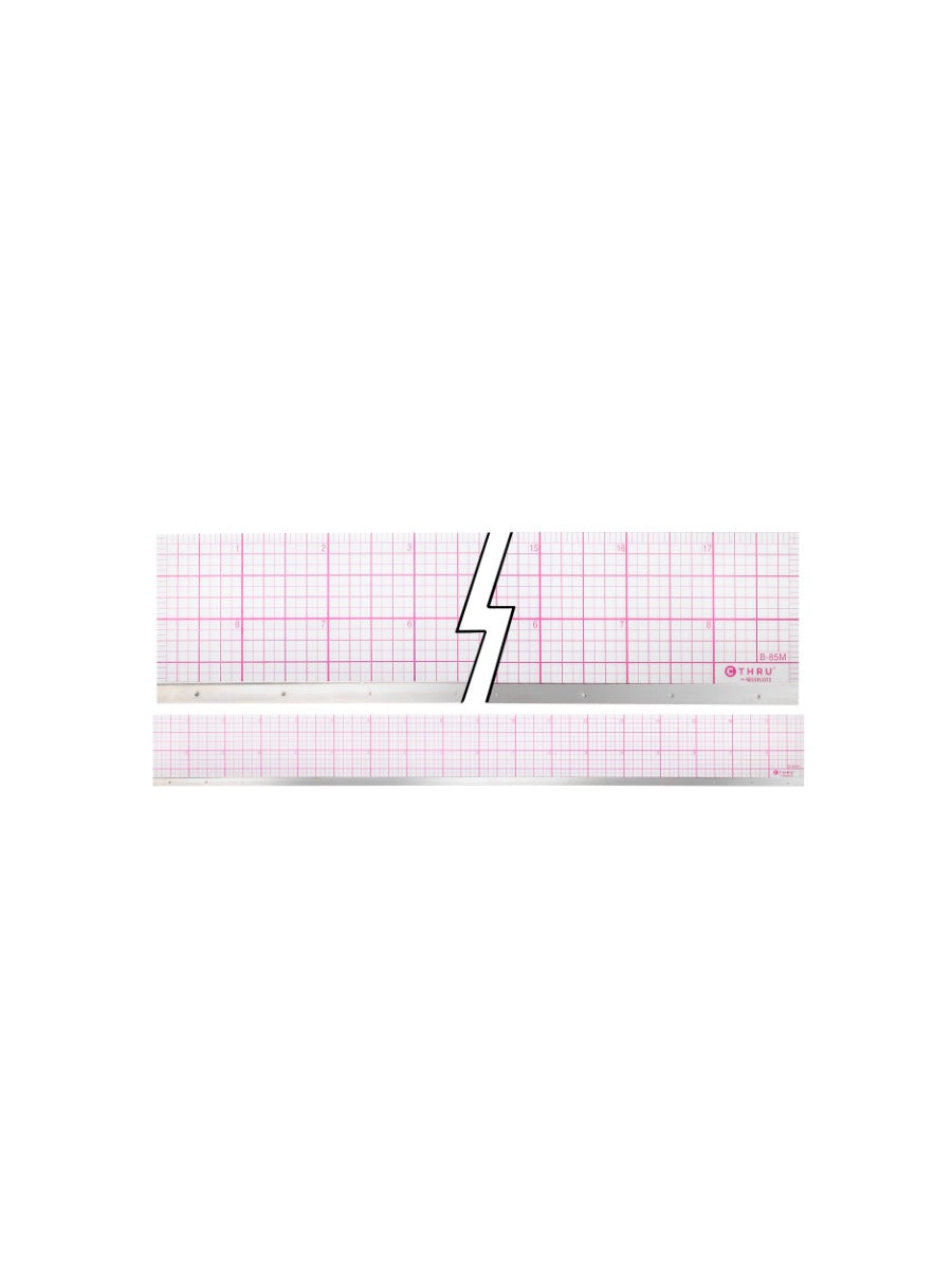 C-THRU 18" 8ths Beveled Ruler - Metal Edge