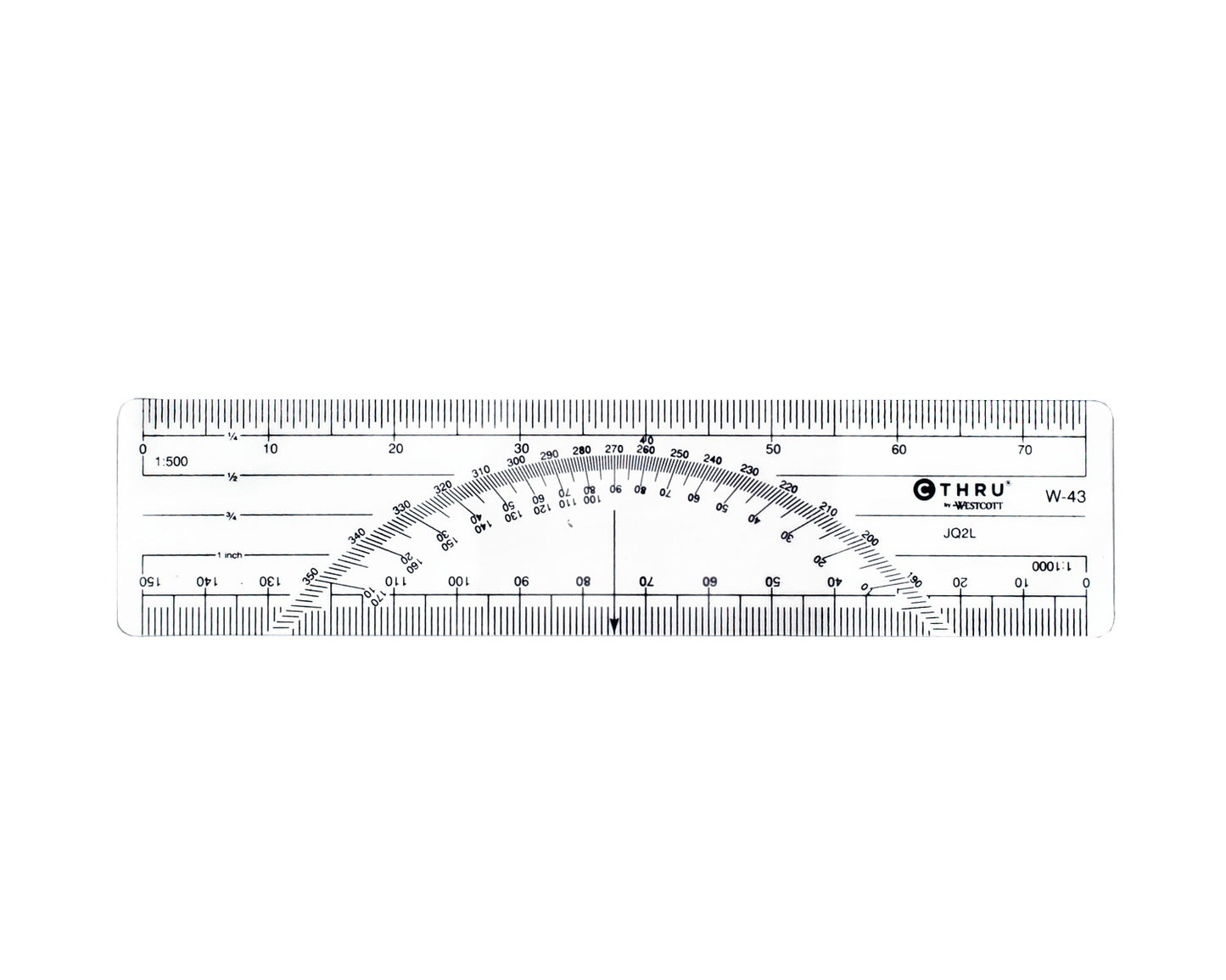 C-THRU 6" Metric Protractor Ruler (W-43)