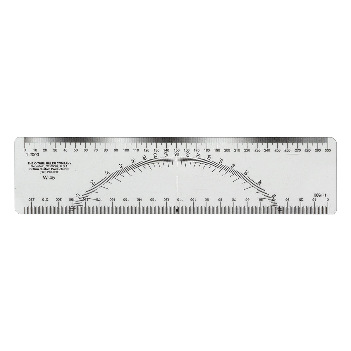 C-THRU 6" Metric Protractor Ruler (W-45)