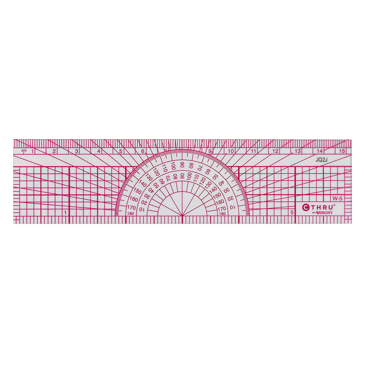 C-THRU 6"/15cm Graph Protractor Ruler, 8ths/16ths
