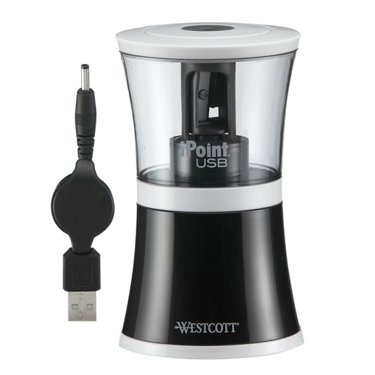 Westcott® iPoint® USB/Battery Sharpener - Black